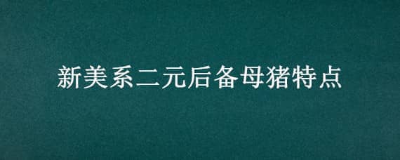 新美系二元后备母猪特点 新美系二元母猪多大能配种