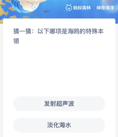 以下哪项是海鸥的特殊本领（以下哪项是海鸥的特殊本领呢）